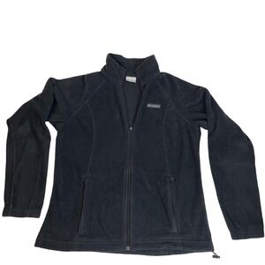 Columbia Fleece Jacket Womens Large Black Benton Springs Full Zip Outdoor Hiking